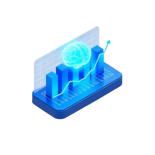 Tablero de datos 3D representando la inteligencia de datos